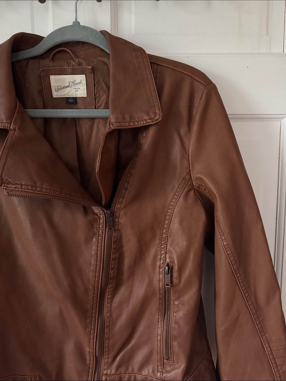 Universal Thread Brown Faux Leather Bomber Jacket